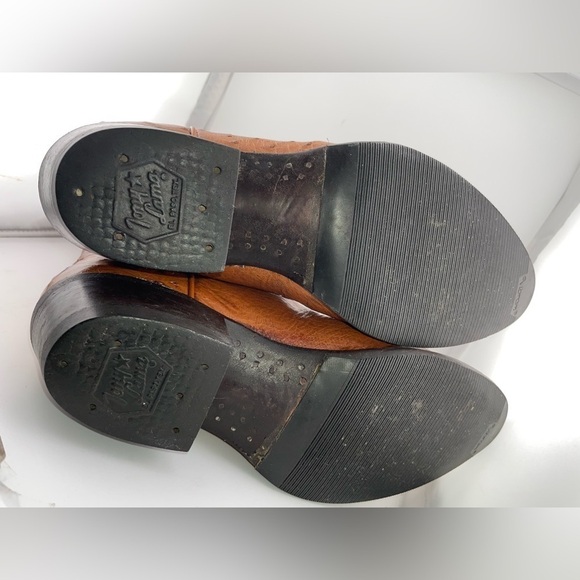 Vintage Tony Lama Exotic Ostrich Quill Western Cowboy Boots 8 D Made in USA - Picture 5 of 14